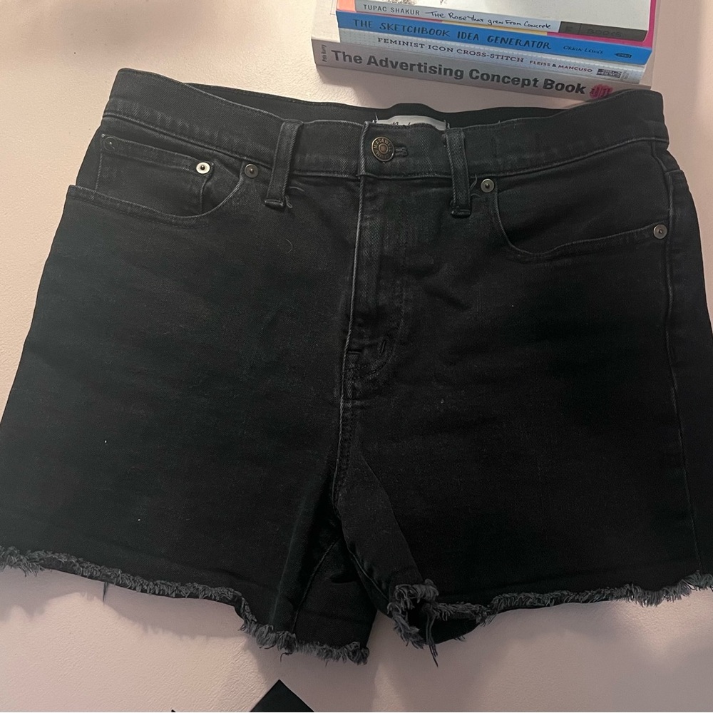 Black Madewell high rise denim shorts. Size 29